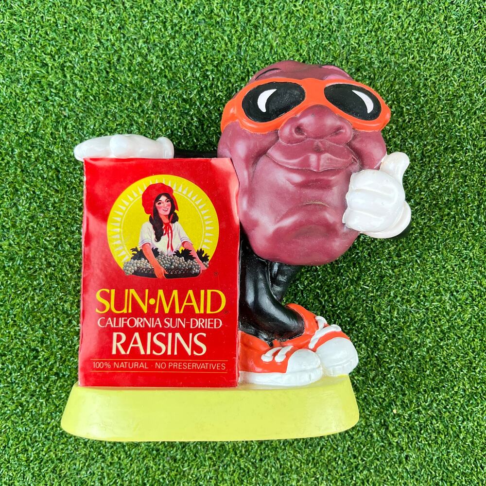 VTG 1987 Calrab Claymation California Sun Dried Raisins Coin Bank W/ Stopper NWT
